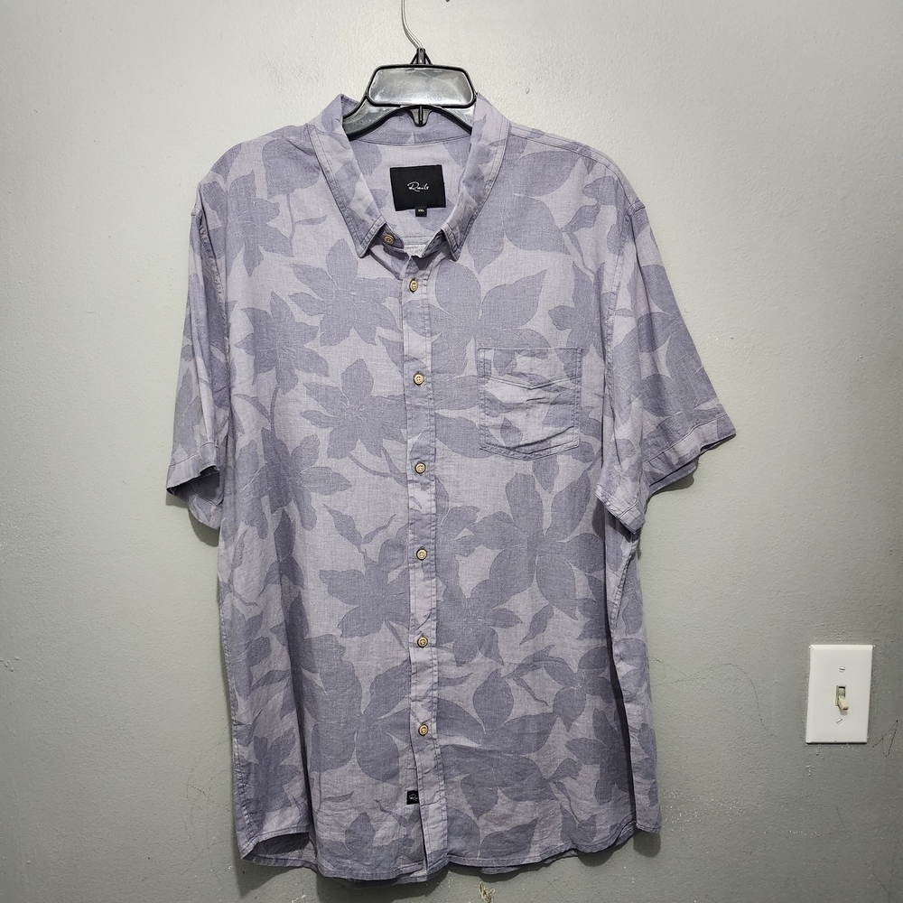 Rails Men's Purple Floral Button Up Shirt Size XXL Linen Blend